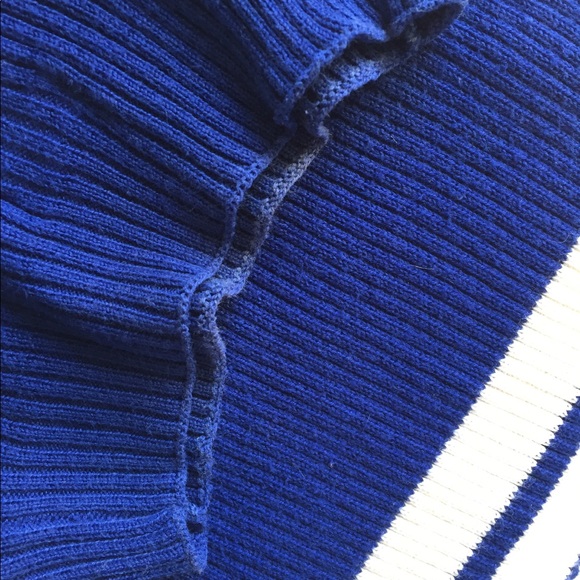 Guess Modern Solid Blue/White Striped Sweater S - Picture 6 of 6